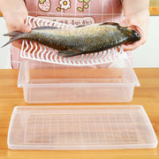 Food Fresh Storage Box Containers Kitchen Fridge Organizer Case Removable Drain Plate Tray For Keep Fruits Vegetables Meat Fish