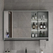 Smart Bathroom Storage Mirror Cabinets with Towel Rod Wall Standing Closet Light Mirror Cabinets Organizador Bathroom Furniture