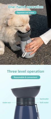 600ml Portable Dog Water Bottle Large Dogs High Capacity Fountain Water Dispenser Outdoor Dog Drinking Bowl Labrador Supplies