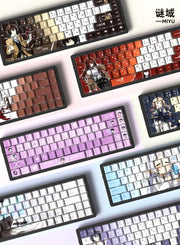 Anime Gaming Keyboard Keycaps 129 Key Set Pbt Material Five-Sided Heat Sublimation Transparent Side-Engraved Mechanical Keyboard