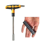 Screwdriver Set with T-shape Cross and Straight Slot Hexagon and Plum-shaped Heads for DIY Lovers Maintenance
