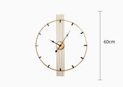 24 Inch 60cm Modern Simple and Atmospheric Living Room Large Wall Clock Nordic Light Luxury Wrought Iron Home Silent Wall Clock