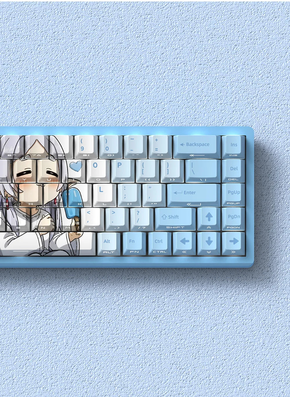 Anime Gaming Keyboard Keycaps 129 Key Set Pbt Material Five-Sided Heat Sublimation Transparent Side-Engraved Mechanical Keyboard