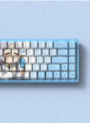 Anime Gaming Keyboard Keycaps 129 Key Set Pbt Material Five-Sided Heat Sublimation Transparent Side-Engraved Mechanical Keyboard