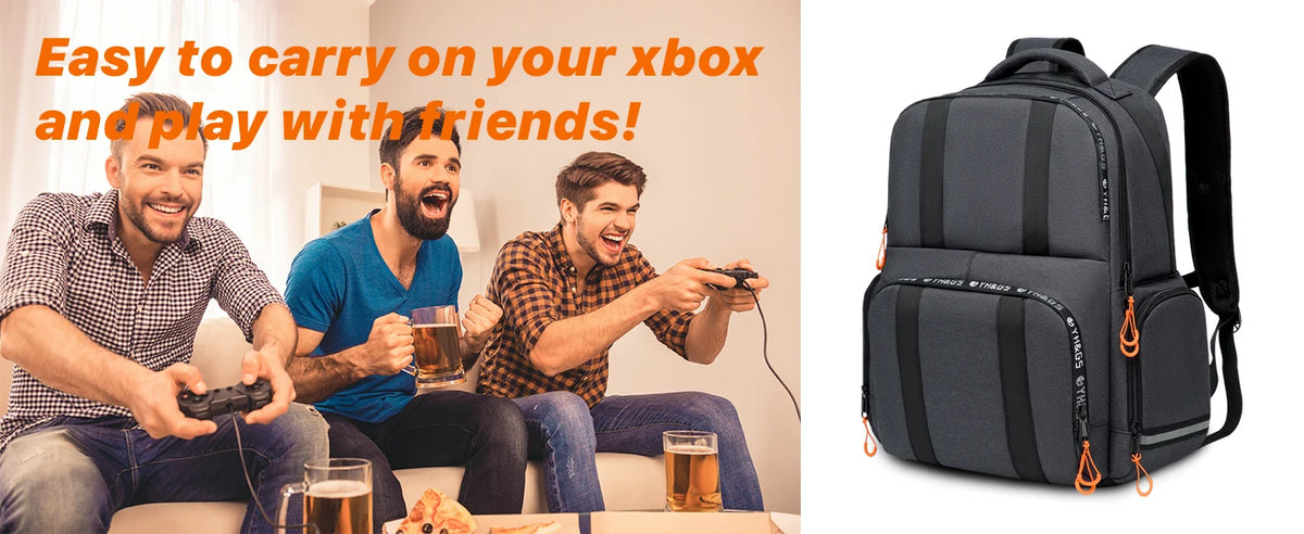 Gaming Backpack Compatible with Xbox Series X/S Console Bag with Separate Storage Console Headset Pockets for Gam Accessories