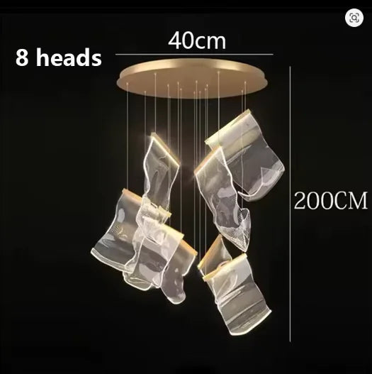 2025 New Smart LED Chandelier APP Control Modern Stair Light Living Room Luxury Ceiling Lamp Dimmable for Bedroom Decoration