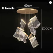2025 New Smart LED Chandelier APP Control Modern Stair Light Living Room Luxury Ceiling Lamp Dimmable for Bedroom Decoration
