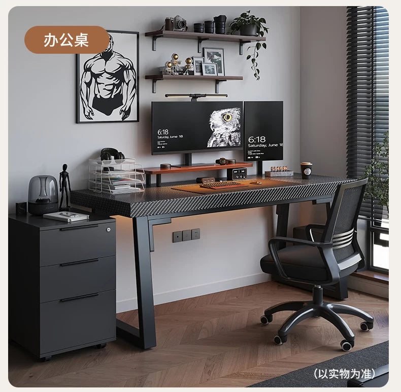 Gaming Desk, Carbon Fiber Computer Desk, Office Home Games, Desktop Desk
