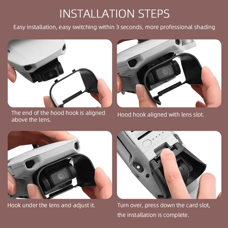 Black Camera Lens Camera Plane Camera Guard Gimbal Sunshade Protective Cover Lens Hood Lens Cover Camera Sunshade Visor