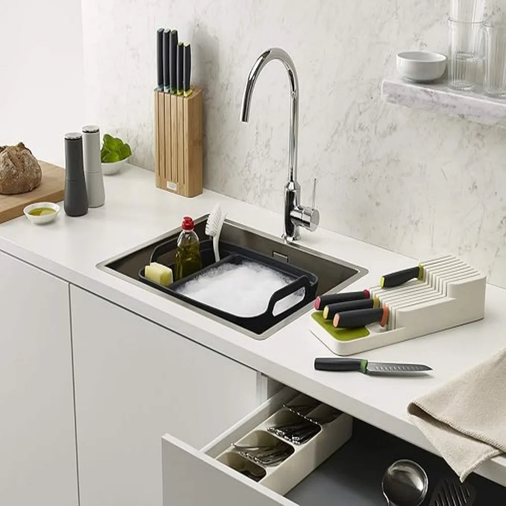 Kitchen Drain Tool Storage Rack Partition Plastic Box Cutlery Storage Tray Block Rack Knife Block Set home Kitchen Accessories