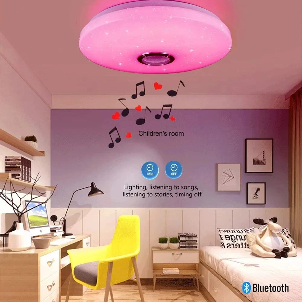 RGB Smart Ceiling Light LED Interior Home Decorative Light Luster Dimming Remote Control WIFI Living Room Ambient Light Party