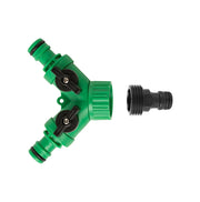Garden Water Splitter Y Connector 2-Way Valvewith Switch for Faucet Irrigation Flower Planting Water Control Plastic Adapter