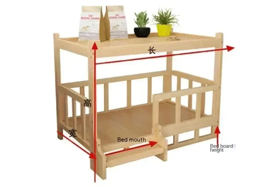 Simple Wooden Dog Bed Multifunctional Bedside Dog House Environmentally Friendly and Practical Pet Bed Light Luxury Dog Room