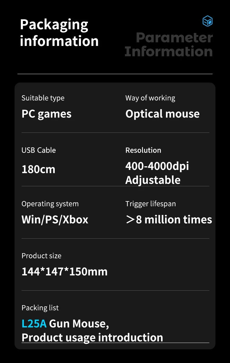 FPS Game Gun Mouse Pistol Handle Grip Wired Peripherals Pc Gamer Accessories Gaming Mice Gaming Accessories Gift