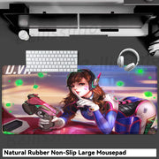 Gaming Accessories O-Overwatch D-D.va Mouse Pad Large Keyboard Mousepad Pc Cabinet Deskmat Xxl Extended Mats Gamer Mausepad