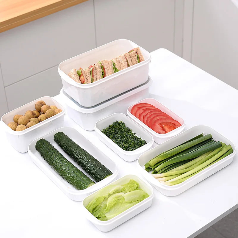 White Fresh Box Kitchen Storage Refrigerator Food Storage Containers Kitchen Storage Food Sealed Organizer Kitchen Supplies 2024