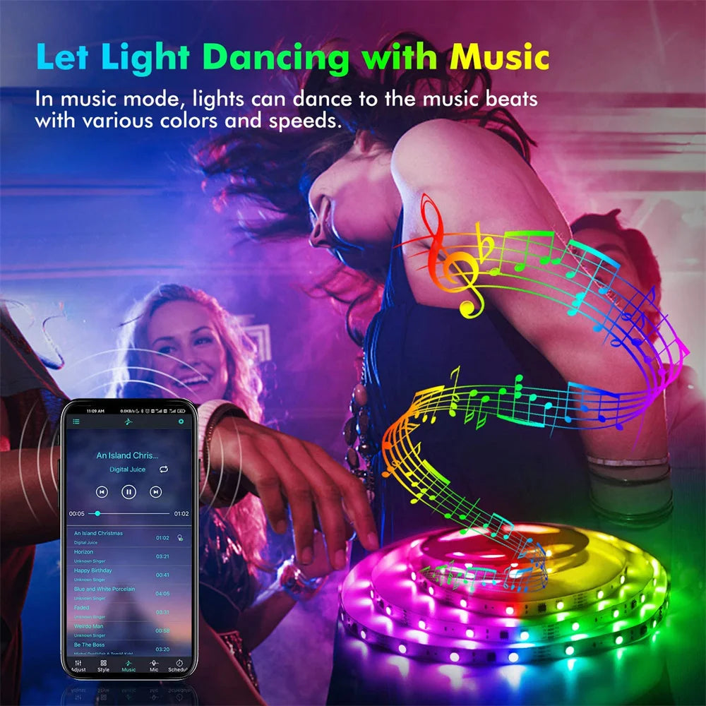 Smart Led Lights Strip TV Smart Bedroom Lighting Bluetooth Usb Led Strip Rgb 5V Adhesive Led Tape 5050 Wall Room Decoration