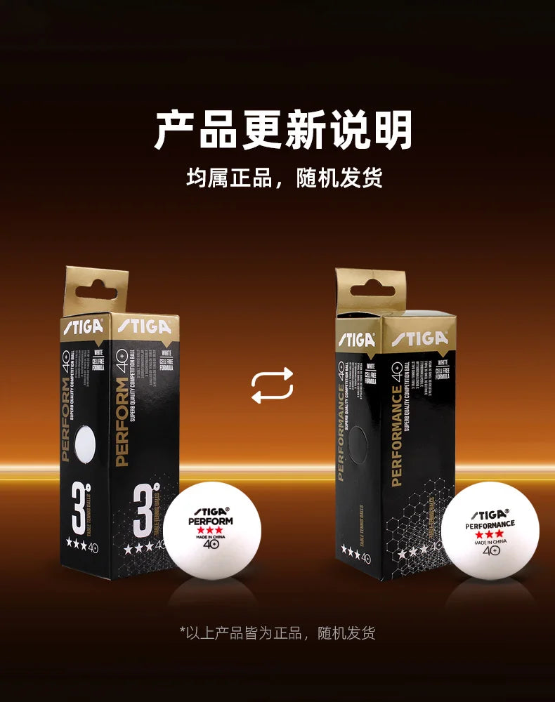 STIGA 3 Stars 40+ Table Tennis Balls ITTF ABS New Material Seamed Ping Pong Balls High Elasticity Durable Training Match Balls