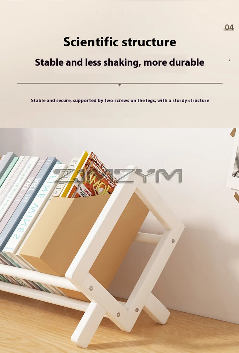 Desktop Bookshelf Home Living Room Small Decoration Bamboo Decorative Shelf Desk Multi-shelf Bookcase Storage Shelf