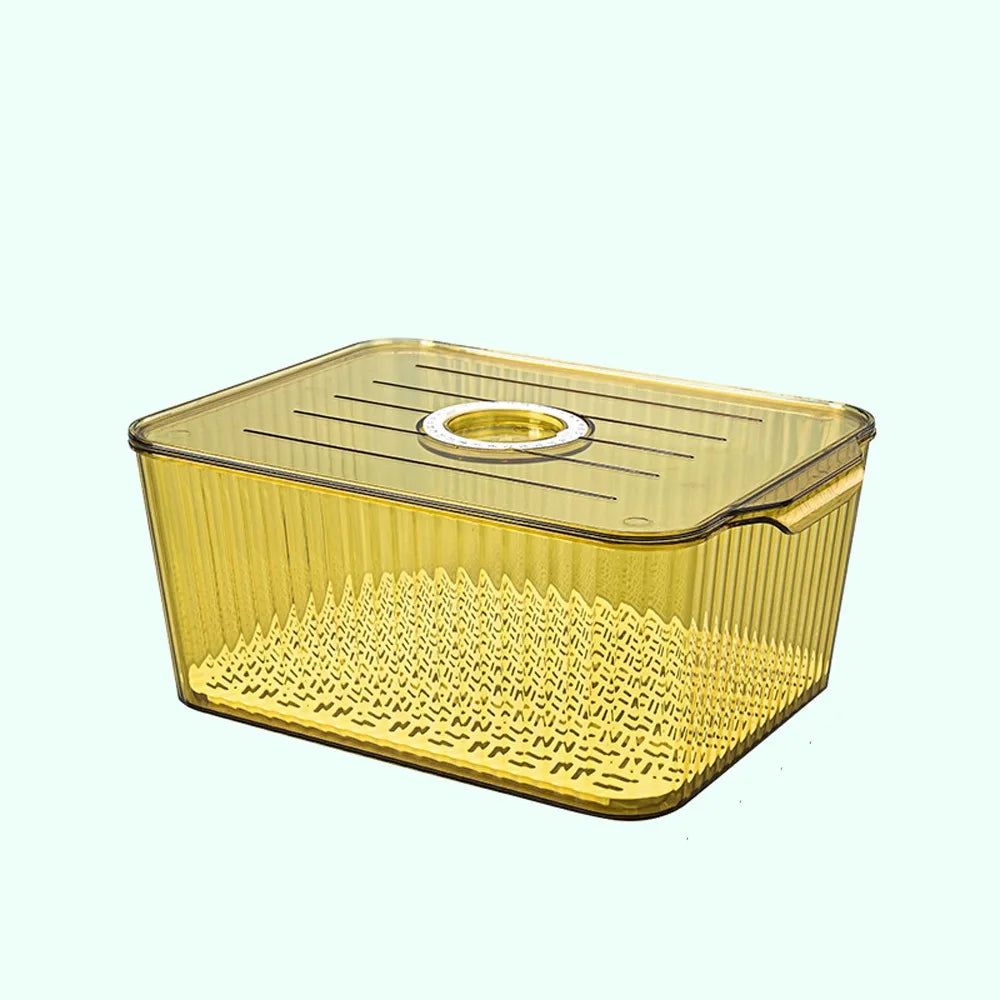 Food-Grade Refrigerator Storage Box Transparent with Lid Food Storage Containers Plastic Stackable Kitchen Organizer Camping