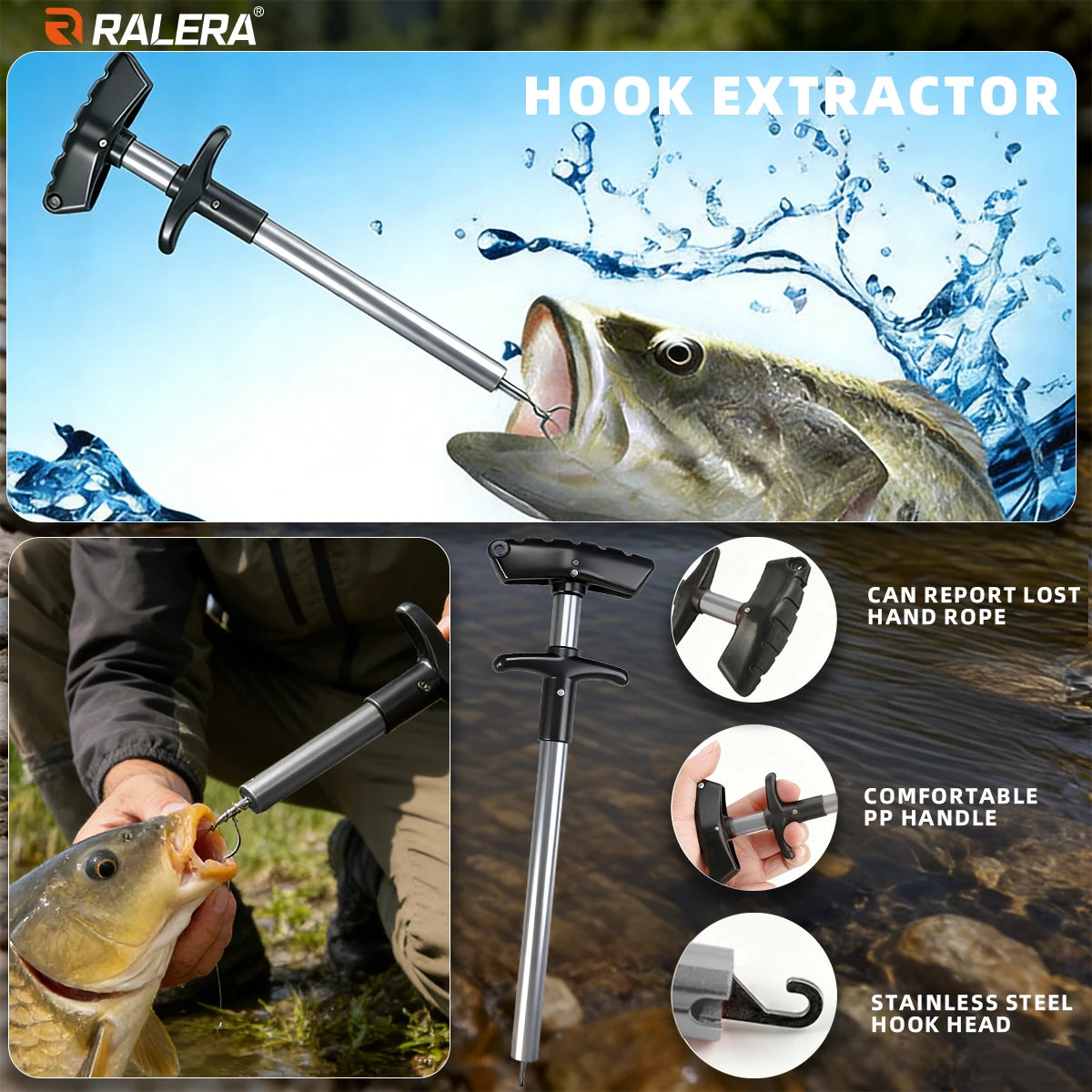 9 fishing tools, aluminum alloy fish pliers with tungsten steel blades, can cut 8 types of strong fishing lines,Perfect fishing
