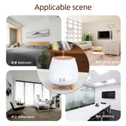 Air diffusers home idea household supplies decorative lights wood grain design mini desktop aromatherapy diffuser humidifier
