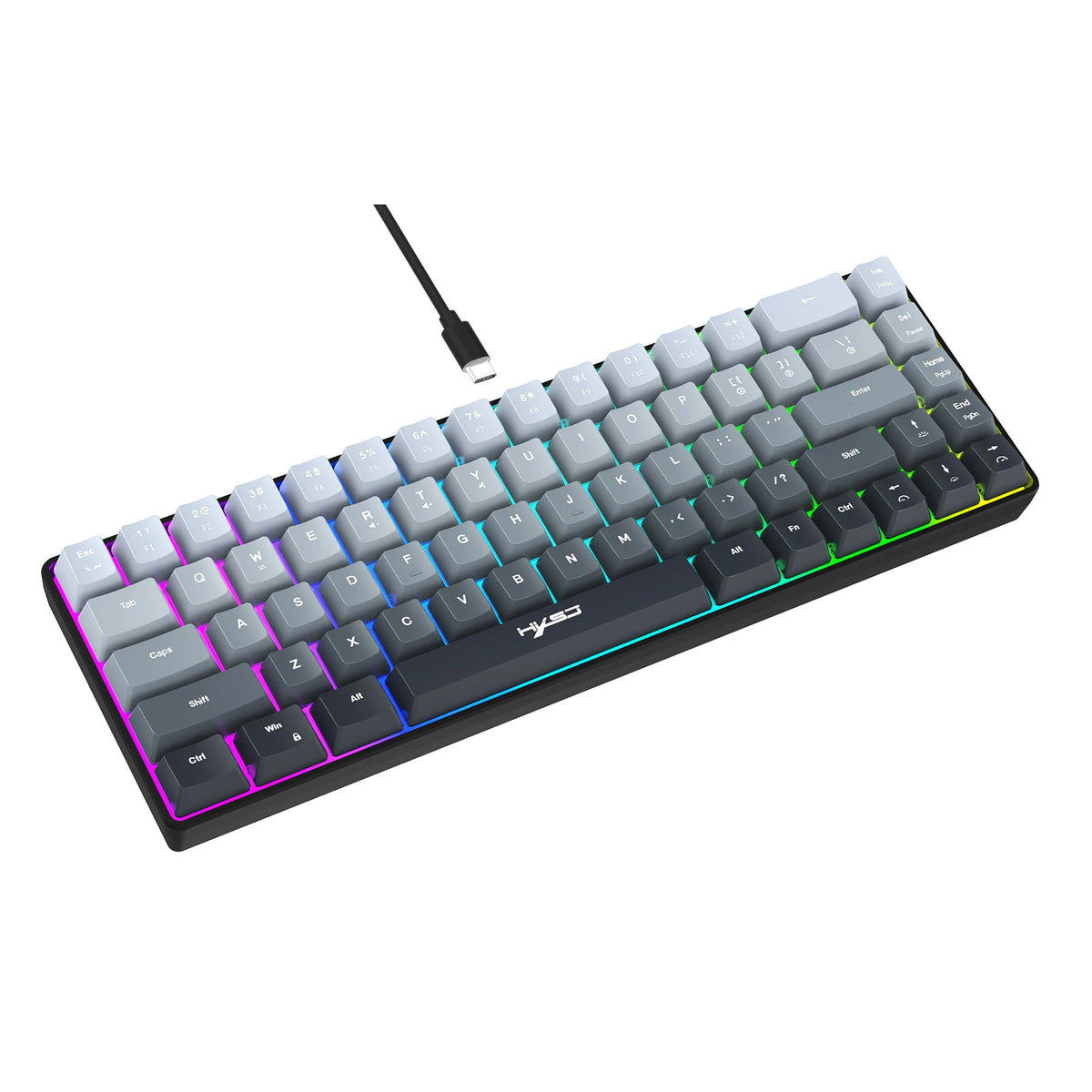 Gaming Keyboard, RGB Backlit Mini Wired Keyboard, Ultra-Compact Anti-Ghosting No-Conflict 68 Keys Membrane Gaming Wired Keyboard