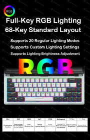 68 Keys Gaming Mechanical Keyboard 12.3'' IPS Touch Screen with Camera and Speaker RGB Support Hot Swappable  Ergonomic Design