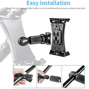 Homhu Bike Tablet Holder Indoor Gym Treadmill Handlebar Clip Tablet Mobile Phone Stand Bracket for iPad Air 10.9 Pro 12.9 Inch