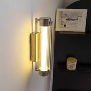 Italian living room, dining room, aisle wall lamp, sand nickel color, creative and simple glass wall lamp