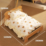 Wooden Cat Bed Keep Warm Rest Cat Kennel Removable and Washable Four-season Cat Bed Cute Wooden Shape Sleeping Pet Products