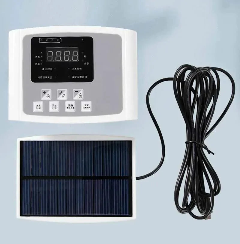 Garden Adjustable Valve Drip Irrigation Device Double Pump Controller Timer System Solar Energy Intelligent Automatic Watering