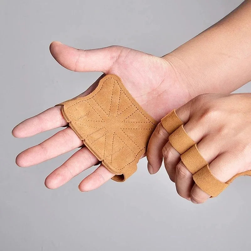 Fitness gloves with anti-slip, wear-resistant grips, and enhanced traction, suitable for gym workouts and weightlifting