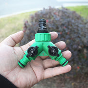 Garden Water Splitter Y Connector 2-Way Valvewith Switch for Faucet Irrigation Flower Planting Water Control Plastic Adapter