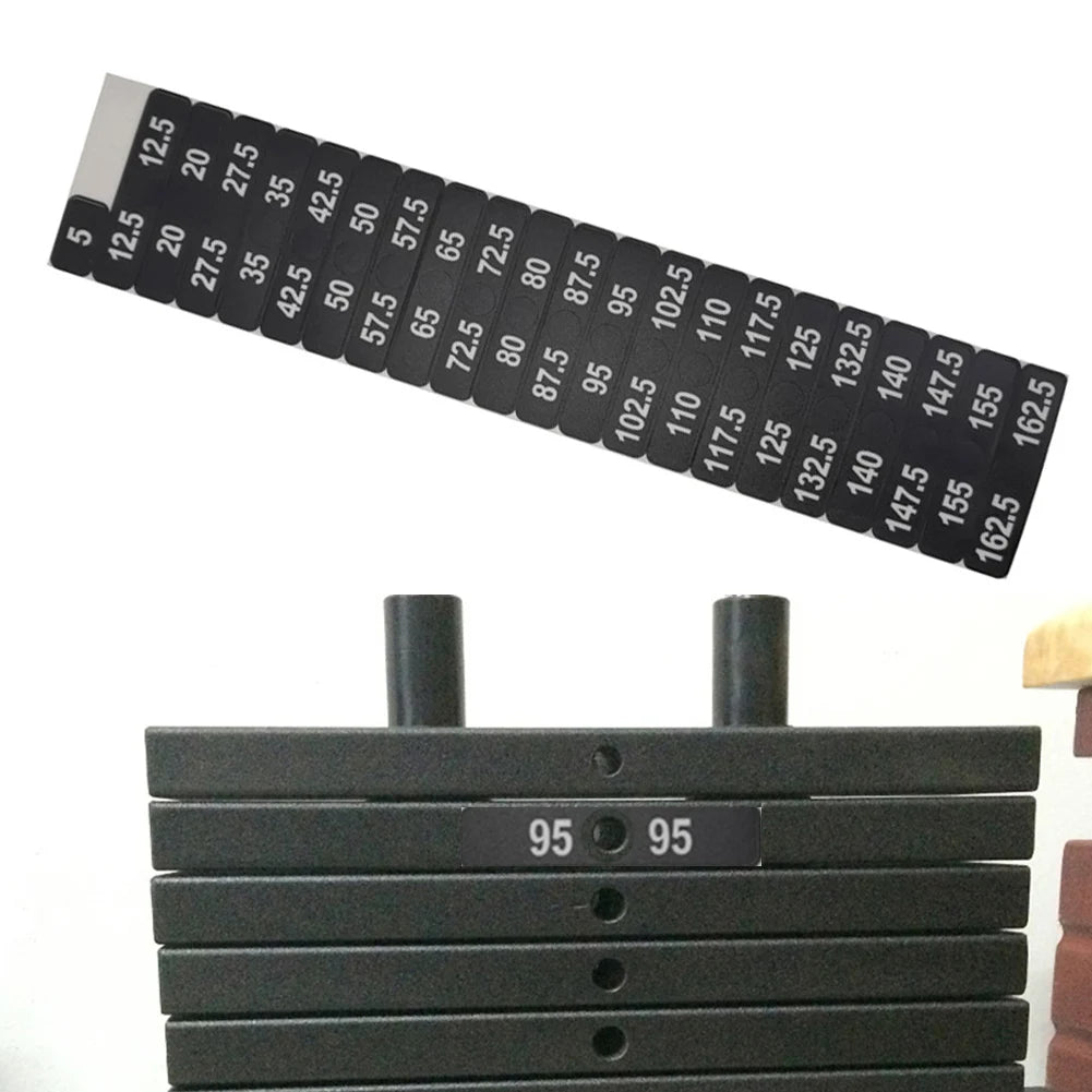 1pc Fitness Equipment Weight Stickers 4.5/7-91/120kg 5-103kg 5-162.5kg Weight Stack Labels Sticker Gym Counterweight Block Parts