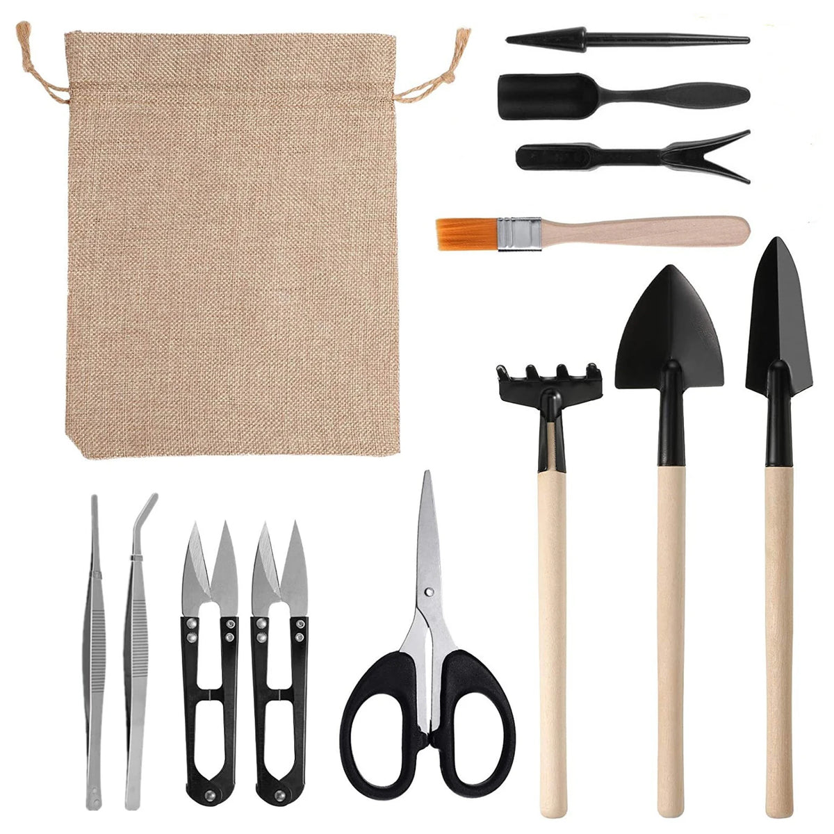 13PCS Mini Garden Planting Tool Set for Succulents Weeding Digging Planting Transplanting Miniature Fairy Garden Gardening Tools