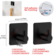 Adhesive Bathroom Hardware Accessories Towel Rack Toilet Paper Dispenser Holder Wall Coat Hooks Towel Rail Ring Roll Hanger Set