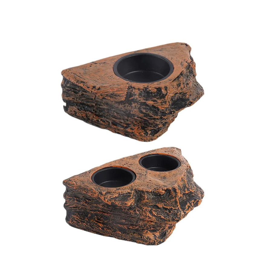 Reptile Accessories Magnetic Feeder Ledge Bowl Plastic Food Dish for Gecko Iguana Lizard Terrarium Supplies