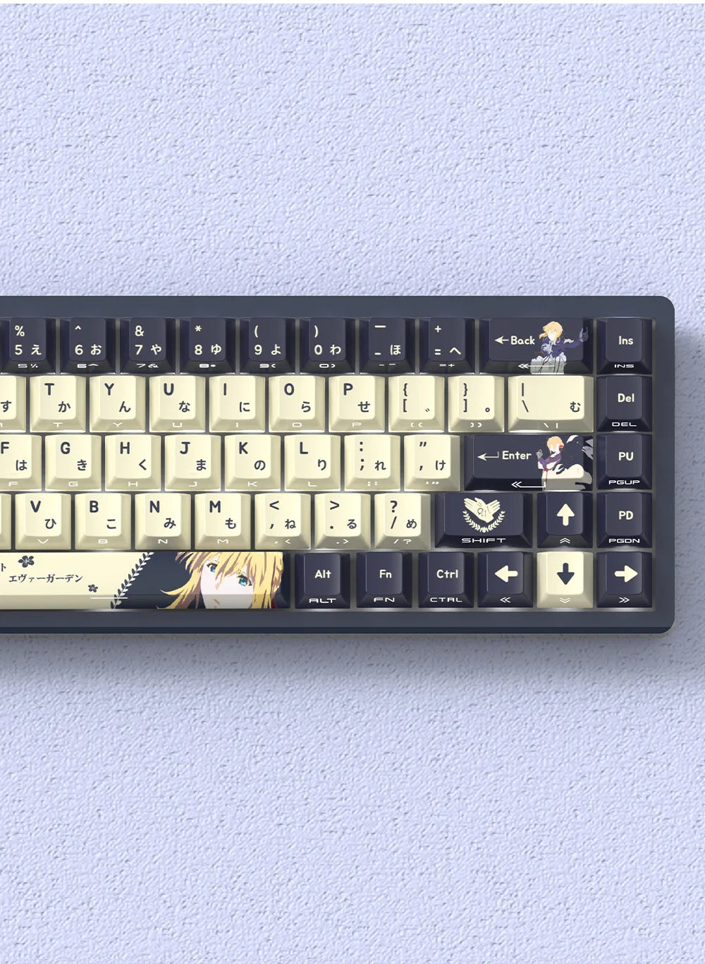 Anime Gaming Keyboard Keycaps 129 Key Set Pbt Material Five-Sided Heat Sublimation Transparent Side-Engraved Mechanical Keyboard