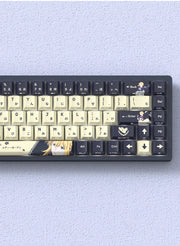 Anime Gaming Keyboard Keycaps 129 Key Set Pbt Material Five-Sided Heat Sublimation Transparent Side-Engraved Mechanical Keyboard