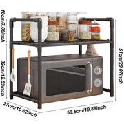 Kitchen Storage Rack Kitchen counter shelf Microwave Shelf Condiment Organizer Shelf Simple Countertop Tidying Shelves with Hook