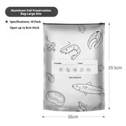 Sealed Food Storage Bag Aluminum Foil Reusable Freezer Bag Fresh Keeping Container Leakproof Meal Prep Kitchen Storage Organizer