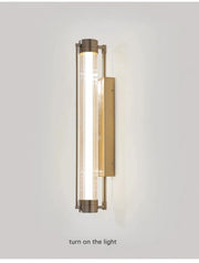 Italian living room, dining room, aisle wall lamp, sand nickel color, creative and simple glass wall lamp