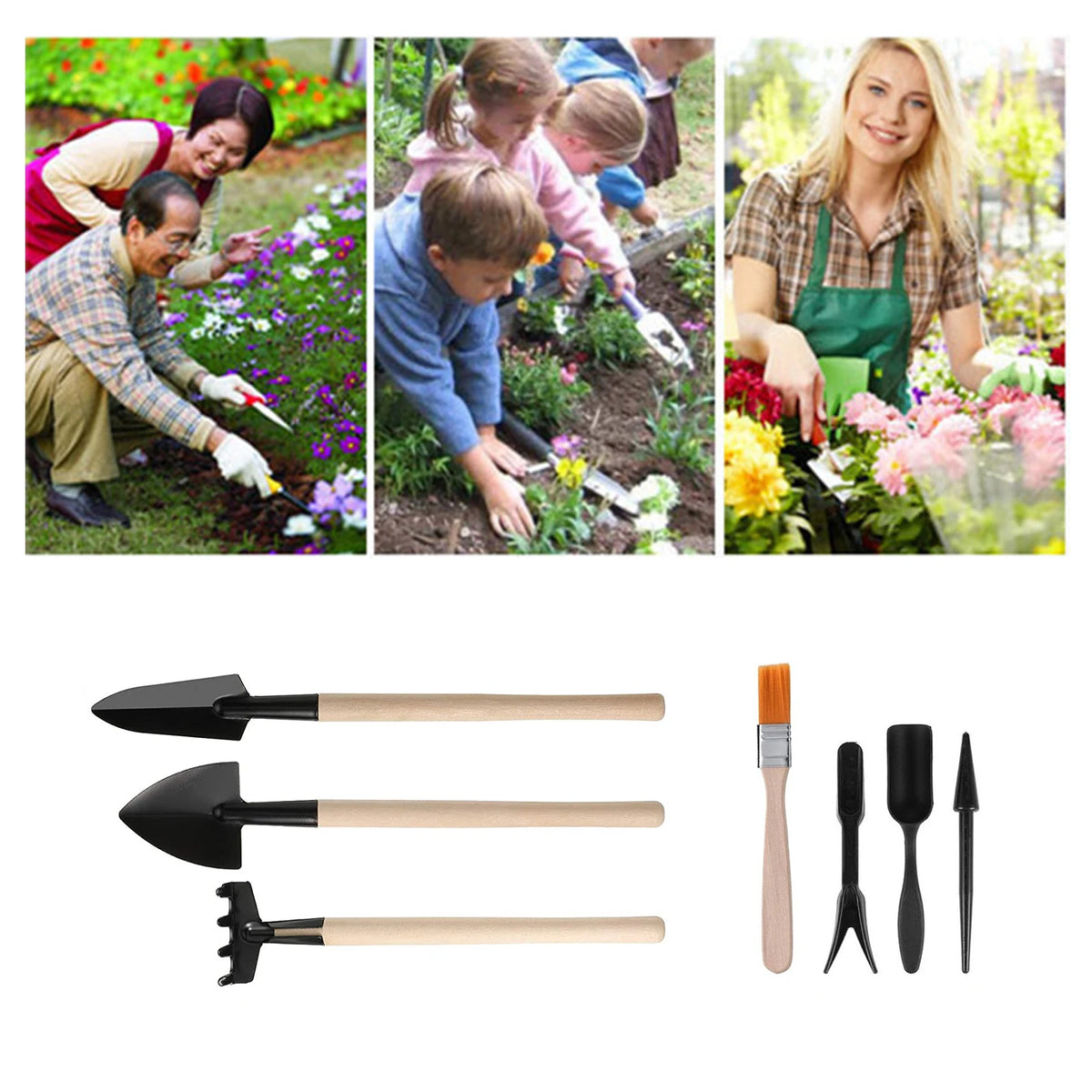 13PCS Mini Garden Planting Tool Set for Succulents Weeding Digging Planting Transplanting Miniature Fairy Garden Gardening Tools