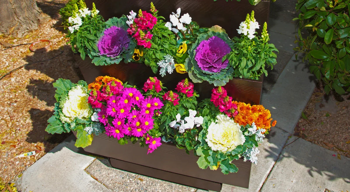 Garden Planter Flower Box Garden Bed Raised 3-tier Mobile Garden Balcony Planter Trolley With 4 Wheels Easy Movable and Fixed