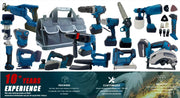 15-Piece Combo Power Tools Set Brushless Cordless Drill & Electric Hammer Drill Angle Grinder Includes Hard Case