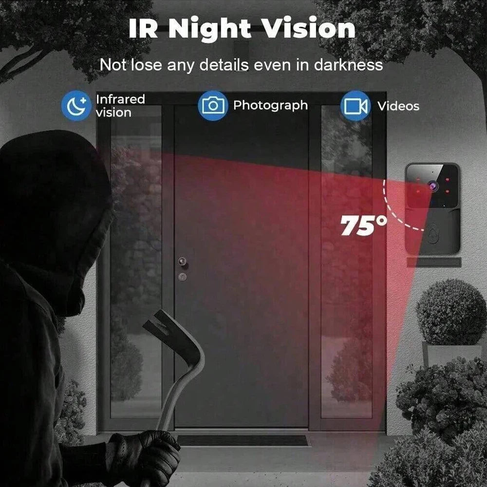 Smart WiFi Wireless doorbell IR night vision visual intercom real-time voice intercom home monitoring doorbell Easy to install