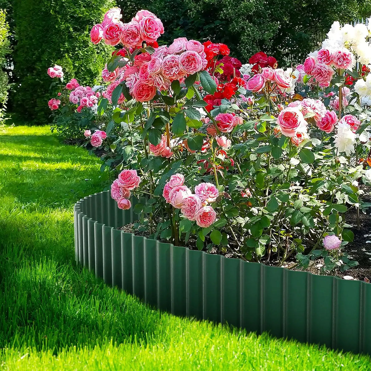 Corrugated  Garden Edging 7.87" x 30Ft, Landscape Edging Border for Lawn, Flower Bed, Garden Fence, Paver Edging