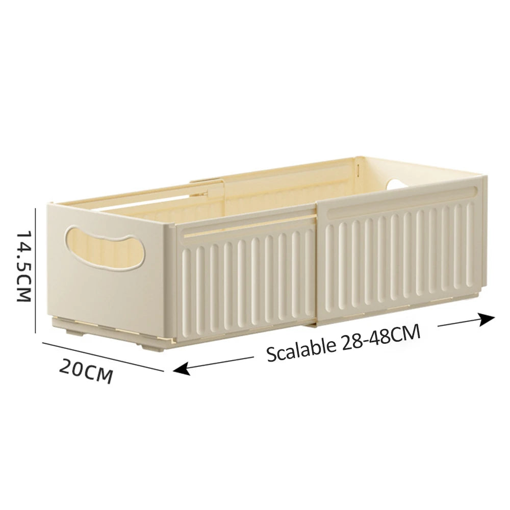 Kitchen Storage Box Retractable Multifunctional Storage Basket Cabinet Desktop Snack Spice Storage Box Fridge Kitchen Organizer