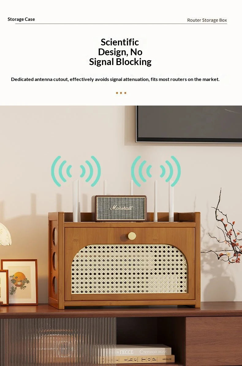 Living Room Wi-Fi Router Storage Rack, Home Tv Storage Box, Multi-Tiered Storage Rack, Office Storage Rack